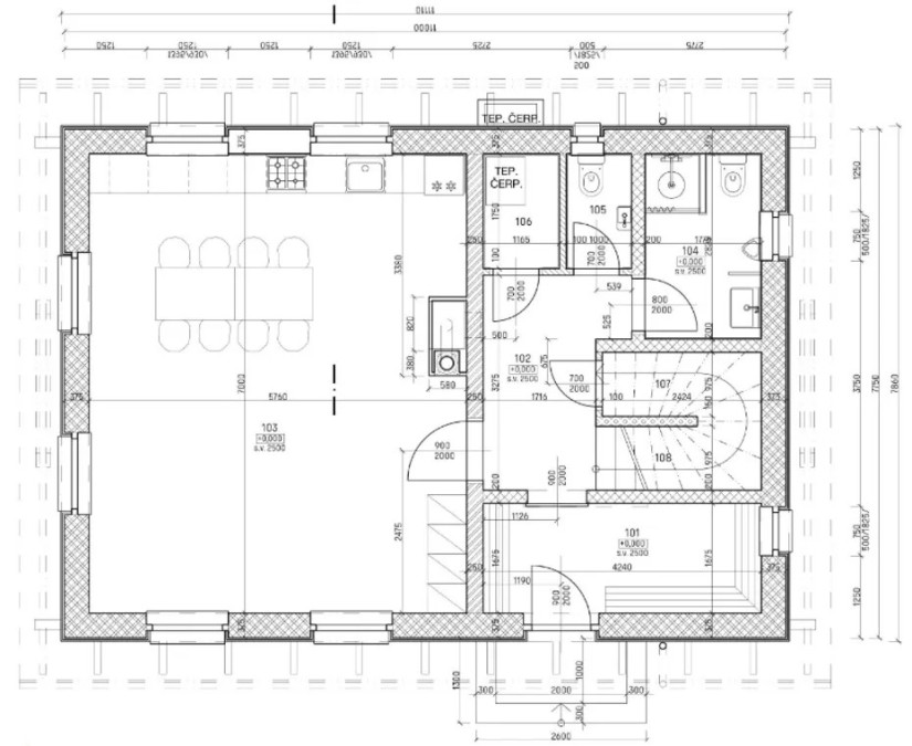 Plán - skautská klubovna Hostěnice