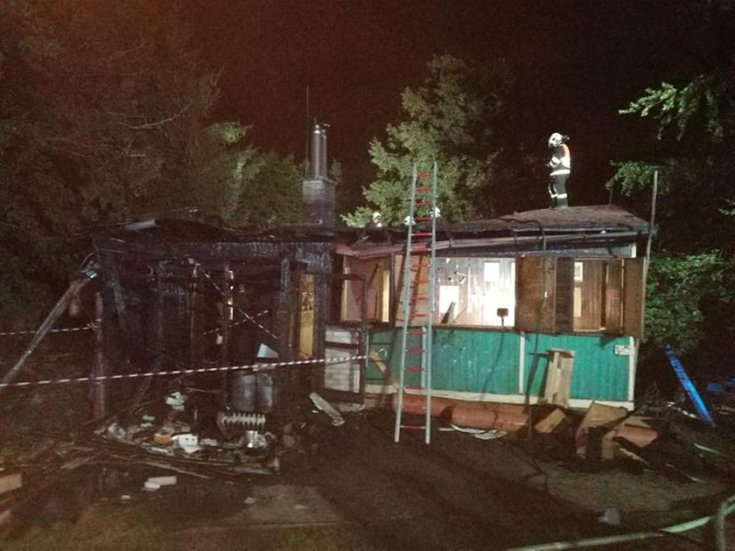 Říčany vyhořelá